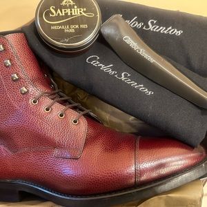 Carlos Santos Mens Boots Bordeaux
